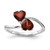 14k White Gold 5mm Heart Garnet ring