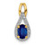 14k 1/10 carat Lab Grown Diamond VS/SI+ G+ and Lab Created Blue Sapphire Pendant