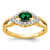 14k 1/10 carat Lab Grown Diamond VS/SI+ G+ and Lab Created Emerald Ring