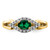 14k 1/10 carat Lab Grown Diamond VS/SI+ G+ and Lab Created Emerald Ring