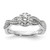 10k White Gold 3/4 carat Lab Grown Diamond VS/SI+ G+ Round Complete Fancy Halo Engagement Ring
