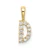 14k 1/10 carat Lab Grown Diamond VS/SI+ G+ Complete Letter D Initial Pendant