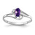 14k White Gold 5x3mm Oval Amethyst AA Diamond ring