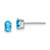 14k White Gold 5x3mm Oval Blue Topaz Earrings