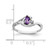 14k White Gold 5x3mm Pear Amethyst AA Diamond ring