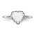 14k White Gold 6.0x6.5mm Open Back Heart Signet Ring