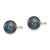 14k White Gold 6-7mm Black Button Freshwater Cultured Pearl Stud Post Earrings
