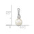 14k White Gold 6-7mm Round White Akoya Saltwater Cultured Pearl and .05 Carat Diamond Pendant