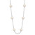 14k White Gold 6-7mm White Near-Round Freshwater Cultured Pearl 12-Station 18 inch Necklace