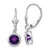 14k White Gold 6mm Amethyst Leverback Earrings - XL-E29DF43B-8253
