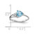 14k White Gold 6mm Blue Topaz AA Diamond ring