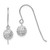 14K White Gold 6mm Diamond Cut Ball Dangle Earrings
