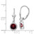 14k White Gold 6mm Garnet Leverback Earrings