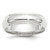 14k White Gold 6mm Half Round with Edge Wedding Band Size 6.5