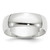 14k White Gold 6mm Lightweight Half Round Wedding Band Size 10.5