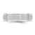 14k White Gold 6mm Standard Weight Comfort Fit Brushed Satin/Polished Grooved Edge Wedding Band Size 10