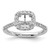 14k 1/2 carat Lab Grown Diamond VS/SI+ G+ 1 1/2 carat Cushion Center Semi Mount Halo Engagement Ring