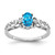 14k White Gold 6x4mm Oval Blue Topaz AA Diamond ring - X9-6A9C8E57-5124