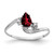 14k White Gold 6x4mm Pear Garnet AA Diamond ring