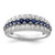 14k White Gold 7/8 carat Lab Grown Diamond VS/SI+ G+ and Lab Created Blue Sapphire Fashion Ring