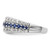 14k White Gold 7/8 carat Lab Grown Diamond VS/SI+ G+ and Lab Created Blue Sapphire Fashion Ring