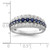 14k White Gold 7/8 carat Lab Grown Diamond VS/SI+ G+ and Lab Created Blue Sapphire Fashion Ring