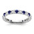 14k White Gold 7/8 carat Lab Grown Diamond VS/SI+ G+ and Lab Created Blue Sapphire Size 8.5 Eternity Band