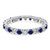 14k White Gold 7/8 carat Lab Grown Diamond VS/SI+ G+ and Lab Created Blue Sapphire Size 8.5 Eternity Band