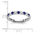 14k White Gold 7/8 carat Lab Grown Diamond VS/SI+ G+ and Lab Created Blue Sapphire Size 8.5 Eternity Band