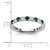 14k White Gold 7/8 carat Lab Grown Diamond VS/SI+ G+ and Lab Created Emerald Size 9 Eternity Band