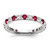 14k White Gold 7/8 carat Lab Grown Diamond VS/SI+ G+ and Lab Created Ruby Size 8.5 Eternity Band