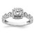 14k White Gold 7/8 carat Lab Grown Diamond VS/SI+ G+ Round Complete Halo Engagement Ring