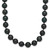 14k White Gold 7-8mm Black Round Akoya Saltwater Cultured Pearl 18 inch Necklace