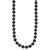 14k White Gold 7-8mm Black Round Akoya Saltwater Cultured Pearl 18 inch Necklace