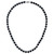 14k White Gold 7-8mm Black Round Akoya Saltwater Cultured Pearl 18 inch Necklace