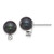 14k White Gold 7-8mm Black Round Akoya Saltwater Cultured Pearl and .10 Carat Diamond Post Earrings