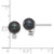 14k White Gold 7-8mm Black Round Akoya Saltwater Cultured Pearl and .10 Carat Diamond Post Earrings