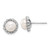 14k White Gold 7-8mm White Button Freshwater Cultured Pearl and .28 Carat Diamond Post Earrings