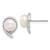 14k White Gold 7-8mm White Button Freshwater Cultured Pearl Post Earrings