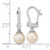 14k White Gold 7-8mm White Round Akoya Saltwater Cultured Pearl and .05 Carat Diamond Dangle Earrings