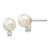 14k White Gold 7-8mm White Round Akoya Saltwater Cultured Pearl and .10 Carat Diamond Post Earrings
