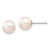 14k White Gold 7-8mm White Round Akoya Saltwater Cultured Pearl Post Earrings