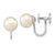 14k White Gold 7-8mm White Round Freshwater Cultured Pearl Non Pierced Earrings