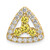 14k 1/2 carat Lab Grown Diamond VS/SI+ G+ and Lab Created Yellow Sapphire Triangle Complete Chain Slide Pendant