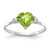 14k White Gold 7mm Heart Peridot AA Diamond ring