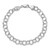 14k White Gold 7mm Solid Triple Link 7 inch Charm Bracelet
