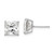 14k White Gold 7mm Square CZ Post Earrings