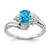 14k White Gold 7x5mm Oval Blue Topaz AA Diamond ring