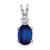 14k White Gold 7x5mm Oval Sapphire AA Diamond pendant