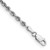14K White Gold 8 Inch 3mm Diamond-cut Quadruple Rope Lobster Clasp Chain